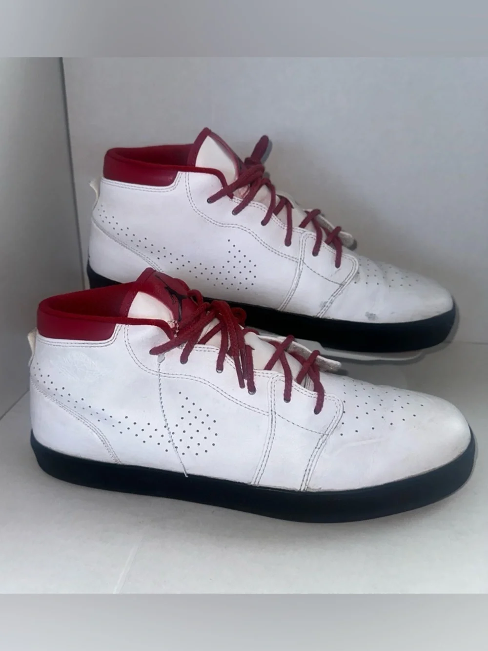 Nike Air Jordan 1 Retro V.1 Chukka 'White Gym Red' Black Mens  SZ 11 535992-101